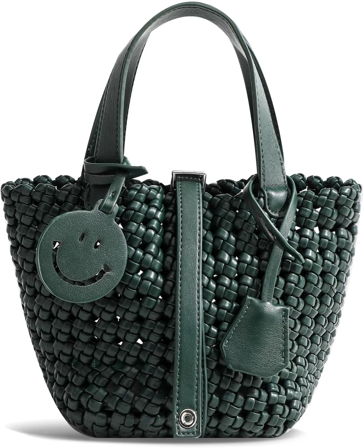 Woven Handbags for Women Top Handle Satchel Handbag Basket Bucket Bag Small Woven Tote Bag Hobo Purses