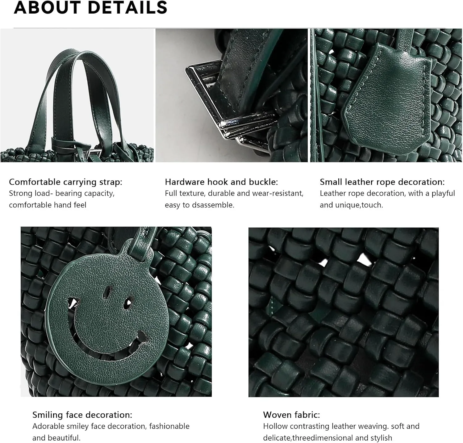 Woven Handbags for Women Top Handle Satchel Handbag Basket Bucket Bag Small Woven Tote Bag Hobo Purses