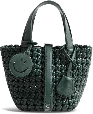 Woven Handbags for Women Top Handle Satchel Handbag Basket Bucket Bag Small Woven Tote Bag Hobo Purses