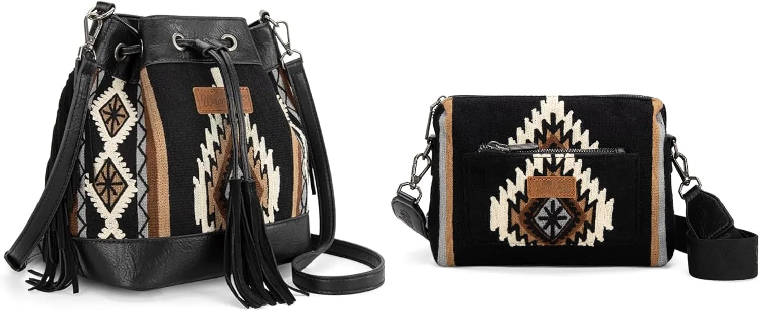 Wrangler Aztec Bucket Bag with Crossbody Bag Set