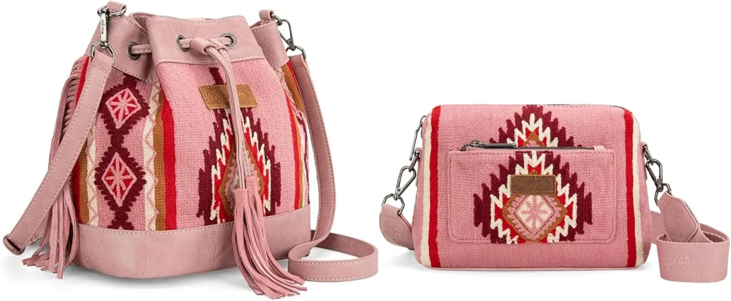 Wrangler Aztec Bucket Bag with Crossbody Bag Set