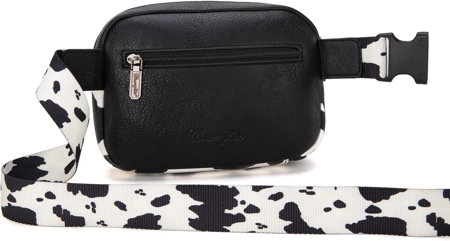 Wrangler Cow Print Waist Pack Western Belt Bag for Women with Adjustable Strap