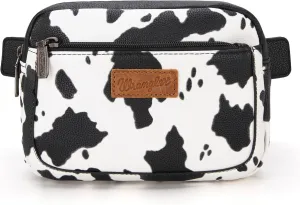 Wrangler Cow Print Waist Pack Western Belt Bag for Women with Adjustable Strap