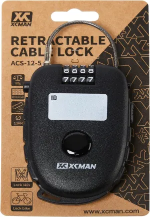 XCMAN Snowboard Lock with 30inch Ski Lock, Ski Locks Cable Retractable, Snowboard Lock Cable,Bike Locks and Suitcases,Secure 4-Digit