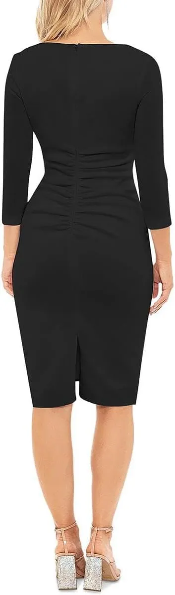 Xscape Womens Embellished Knee Length Bodycon Dress