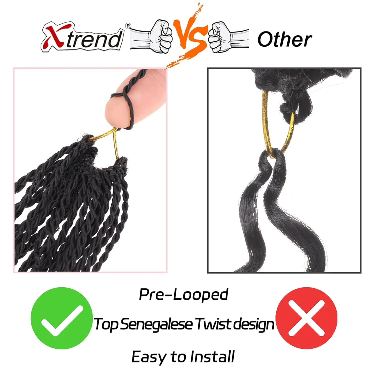 Xtrend 18 Inch Pre Looped Micro Curly Crochet Hair 8 Packs Honey Brown Brazilian Braid Curly Crochet Hair Extensions Water Wave Synthetic Deep Wave Crochet Hair For Black Women(30 Strands/Pack，350#)