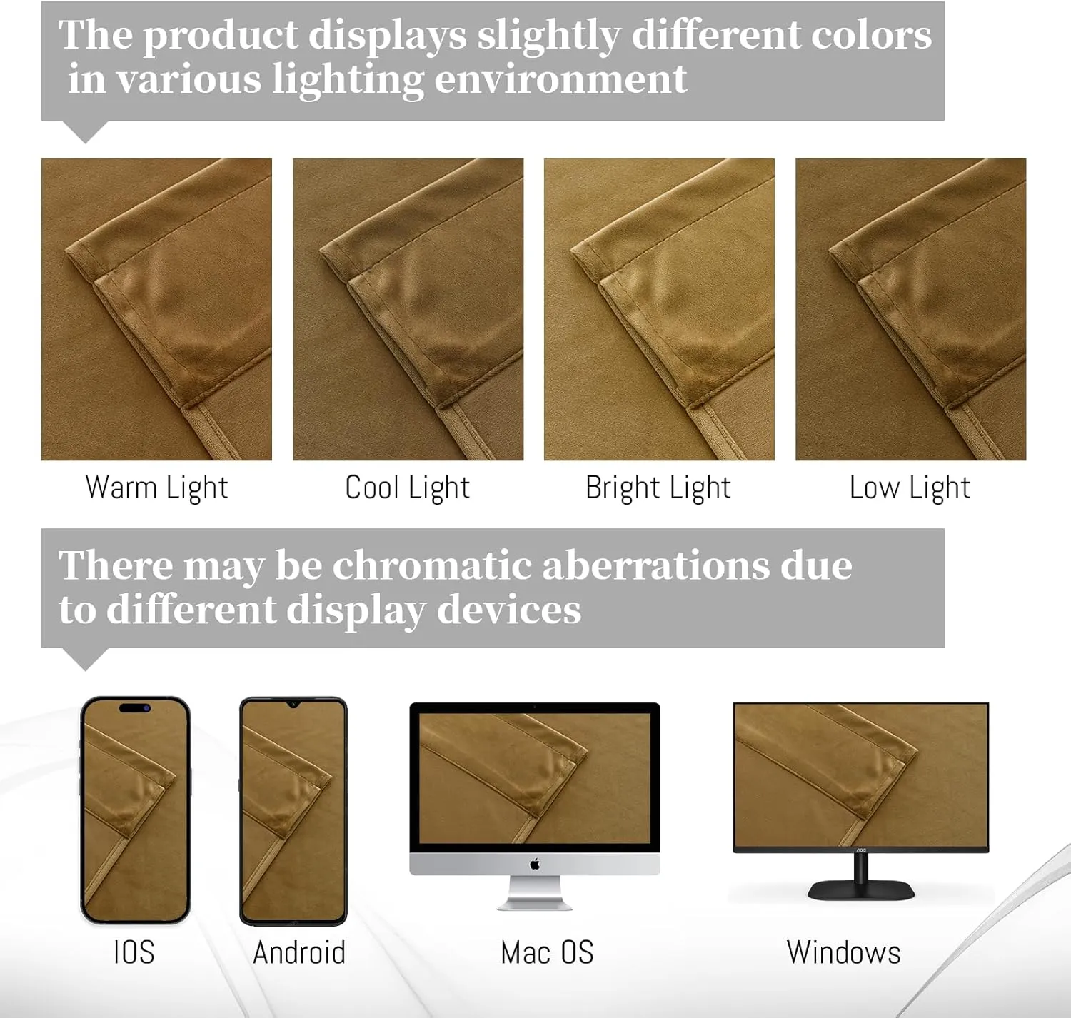 Yakamok Nursery Sunlight Velvet Curtains - Elegant Interior Decoration Large Window Blackout Velvet Drapes for Living Room, 52 x 96 Inches Long, Gold Brown, 2 Panels Rod Pocket