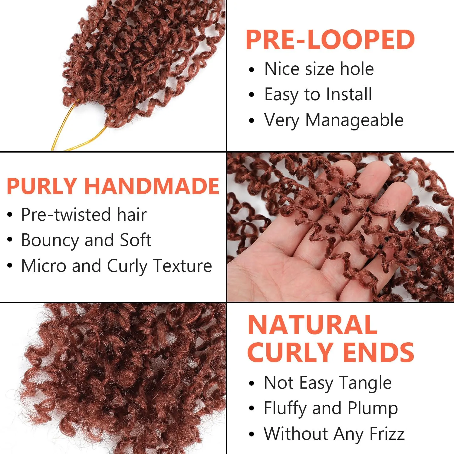Yanky Twist Crochet Hair - 8 Inch 10 Packs Yanky Passion Twist Hair 3x Bohemian Yanky Twists Pre-twisted Fluffy Mini Twist Crochet Hair Crochet Braiding Hair (350)
