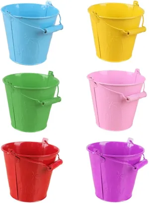 Yardwe 6pcs Sand Bucket for Lightweight Mini Buckets for Sand Play Present to Enhance Coordination and Parent Interaction Random Color