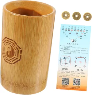 YARNOW 1 Set Buddhist Divination Game Bucket with Fortune Telling Coins for Interactive Family Gatherings Tube Prop for Special Occasions Present for Friends