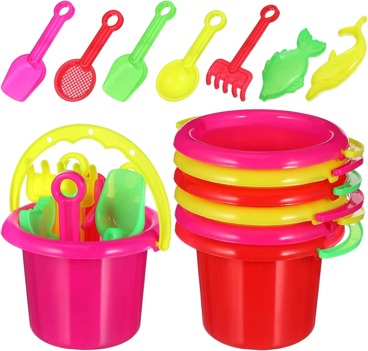 YARNOW 24pcs Mini Sand Bucket Creative Beach for Lightweight Sand Play Tools for Fun Parent Activities