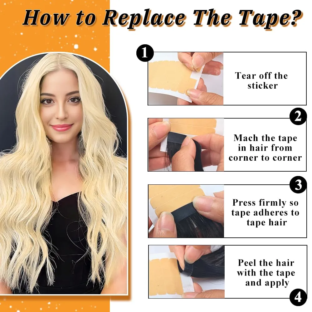 YDDM Tape in Hair Extensions Human Hair, 20pcs 18 Inch 100% Remy Human Hair Straight Seamless Tape in Hair Extensions Balayage Ash Blonde Mixed Platinum Blonde(18/60/60#, 18 Inch)