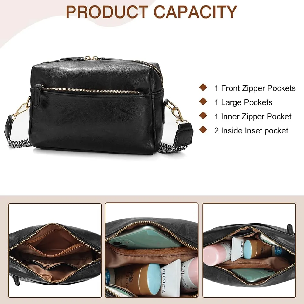 YDSIII Small Crossbody Bags for Women, Trendy Vegan Leather Cross Body Bags for Womens with Adjustable Wide Guitar Strap