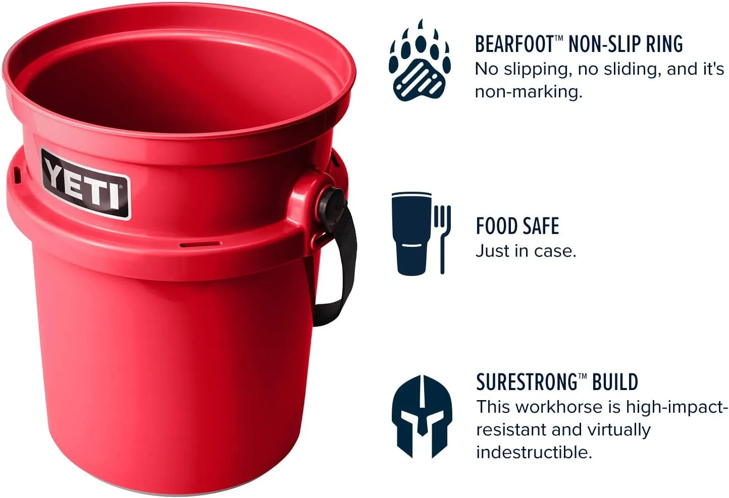 YETI Loadout 5-Gallon Bucket, Impact Resistant Fishing/Utility Bucket