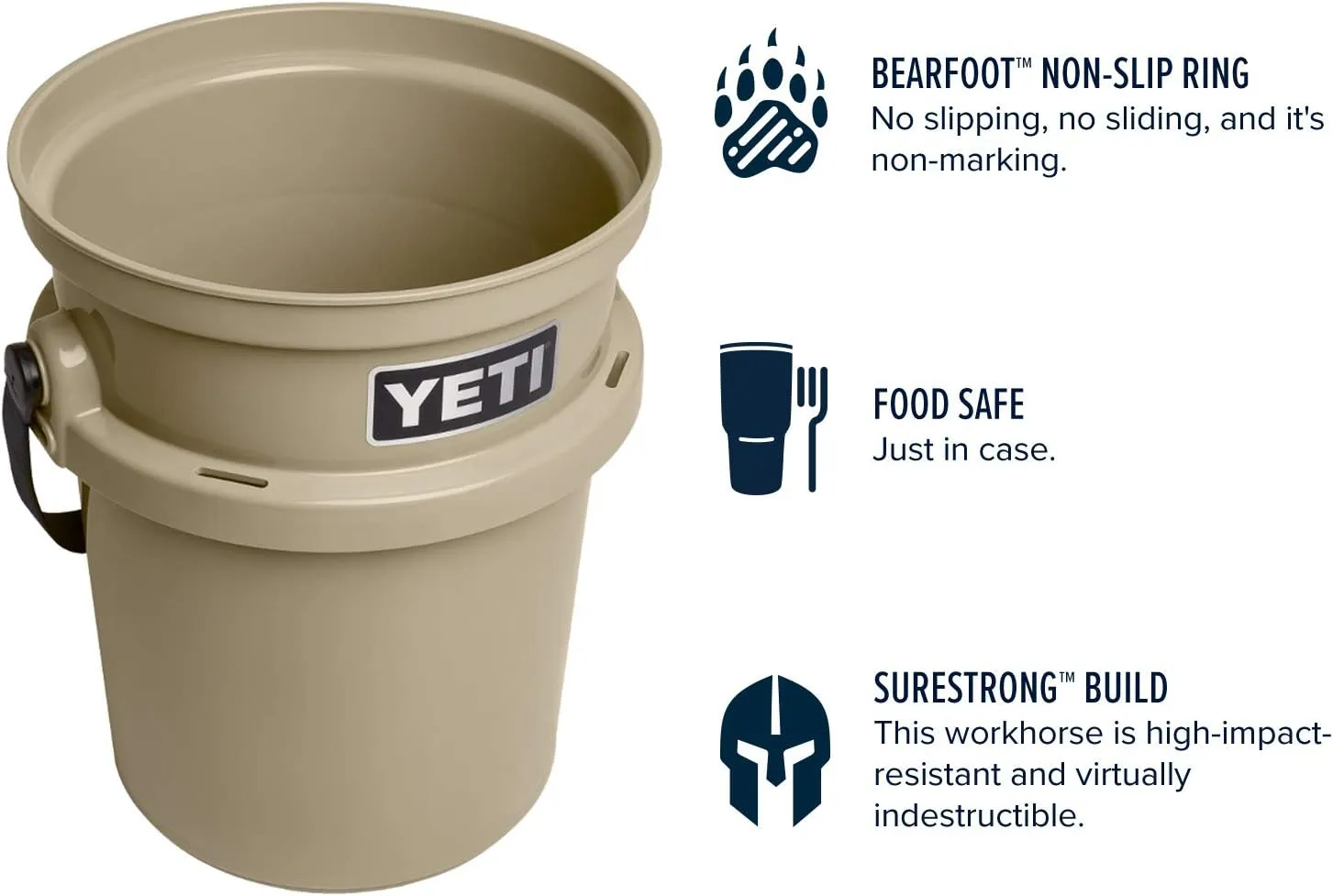 YETI Loadout 5-Gallon Bucket, Impact Resistant Fishing/Utility Bucket