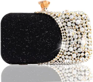 Yokawe Womens Rhinestone Evening Bags Sparkly Crystal Purse Clutch Bride Wedding Party Prom Handbag