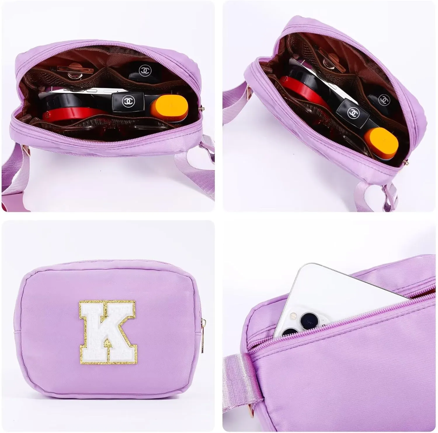 YOOLIFE Birthday Gifts for 4 5 6 7 8 9 10 11 12 13 14 Year Old Girls - Initial Fanny Pack Belt Bag Purse for Girls Teens Daughter Sister Niece, Personalized Trendy Stuff for Teen Girl Kids | Purple H