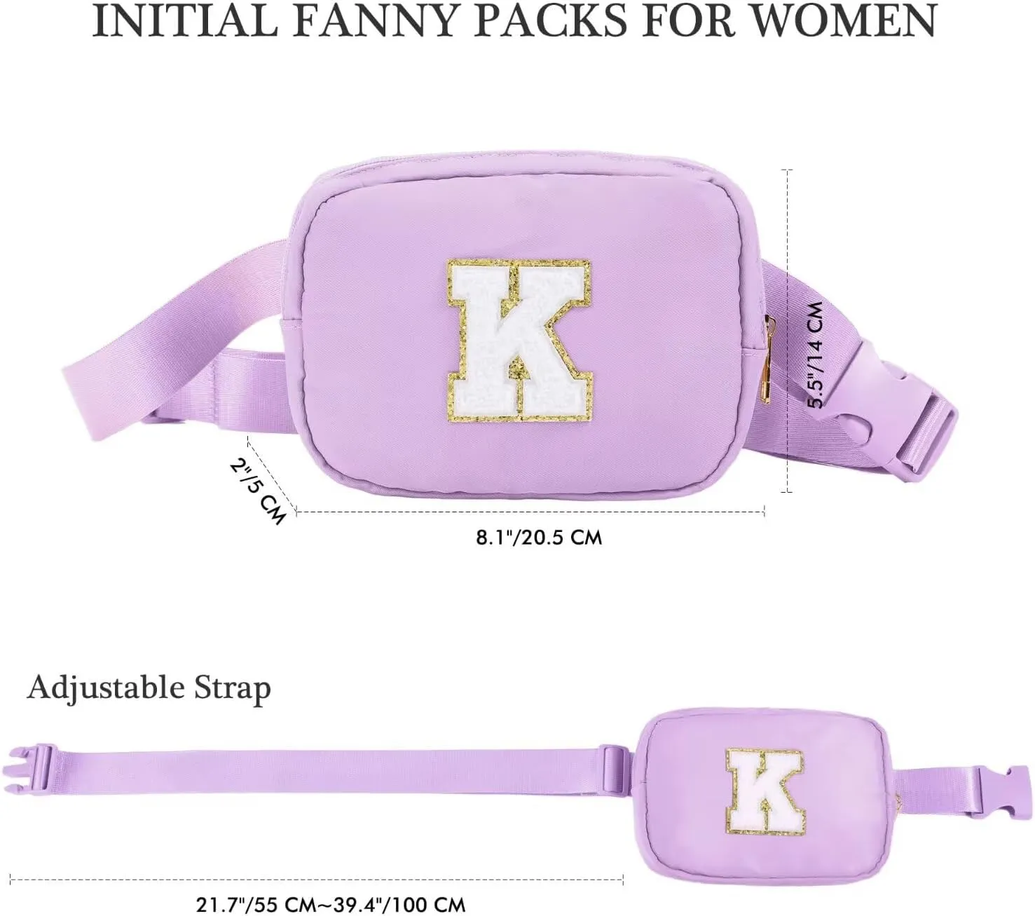 YOOLIFE Birthday Gifts for 4 5 6 7 8 9 10 11 12 13 14 Year Old Girls - Initial Fanny Pack Belt Bag Purse for Girls Teens Daughter Sister Niece, Personalized Trendy Stuff for Teen Girl Kids | Purple H