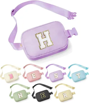 YOOLIFE Birthday Gifts for 4 5 6 7 8 9 10 11 12 13 14 Year Old Girls - Initial Fanny Pack Belt Bag Purse for Girls Teens Daughter Sister Niece, Personalized Trendy Stuff for Teen Girl Kids | Purple H
