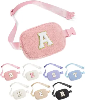 YOOLIFE Birthday Gifts for Girls Daughter Sister Friends, Initial Crossbody Bag Belt Bag Fanny Pack for Women, Pink A