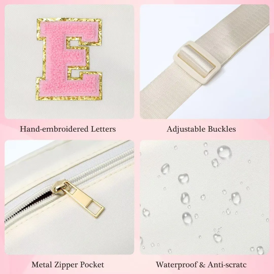 YOOLIFE Customized Gifts for Women, Gifts for Mom, Birthday Gifts for Mom from Daughter or Son, Mom Birthday Gifts, Beige Initial Crossbody Bag Belt Bag H