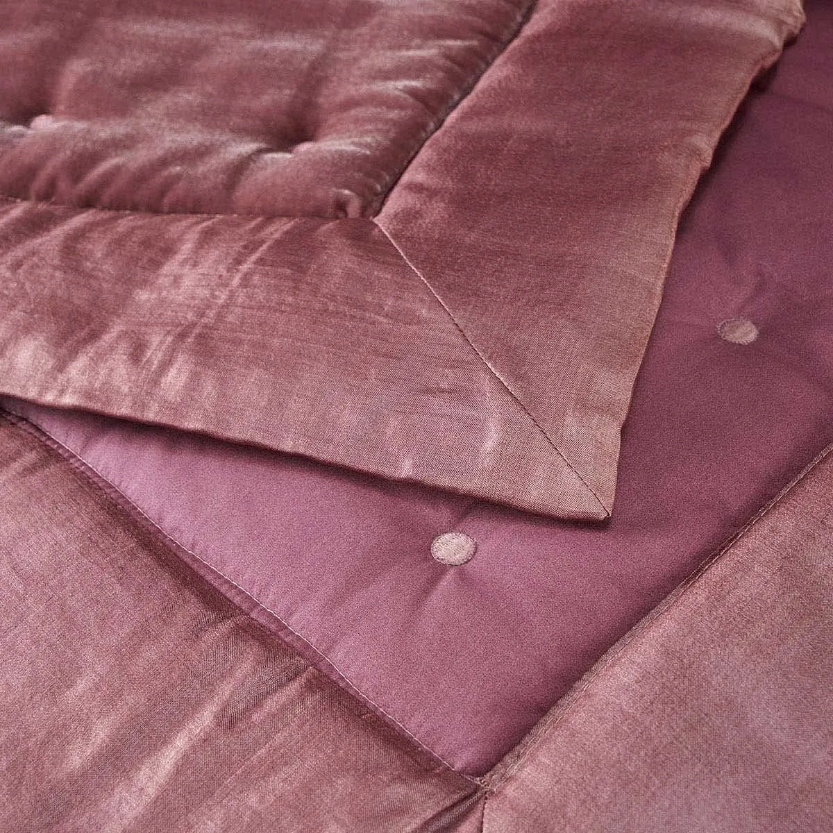 Yves Delorme Cocon Platine Counterpane | 100% Silk | Luxury Crushed Velvet from Turkey