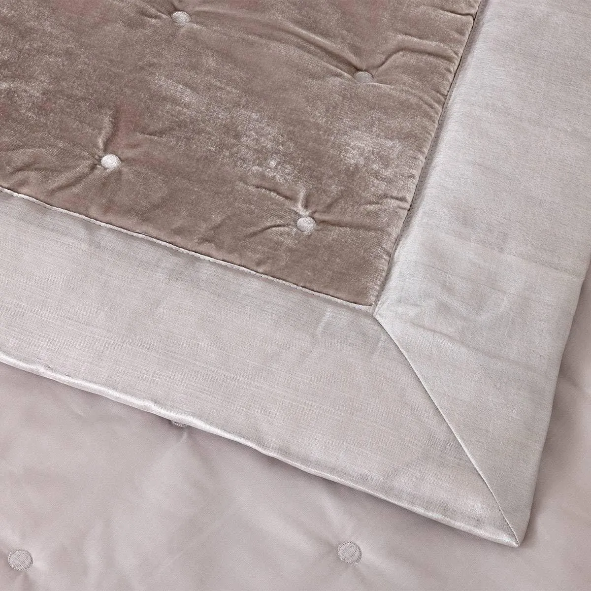Yves Delorme Cocon Platine Counterpane | 100% Silk | Luxury Crushed Velvet from Turkey