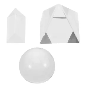 Zerodeko Crystal Ball Cube Prism Kit Optical Pyramid for Photography Teaching Physics Science Experiment