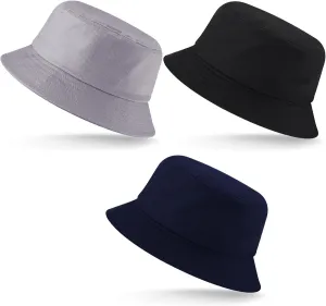 Zhanmai 3 Pcs XXL Bucket Hat for Man Woman Large Oversize Summer Beach Cotton Hats for Fisherman