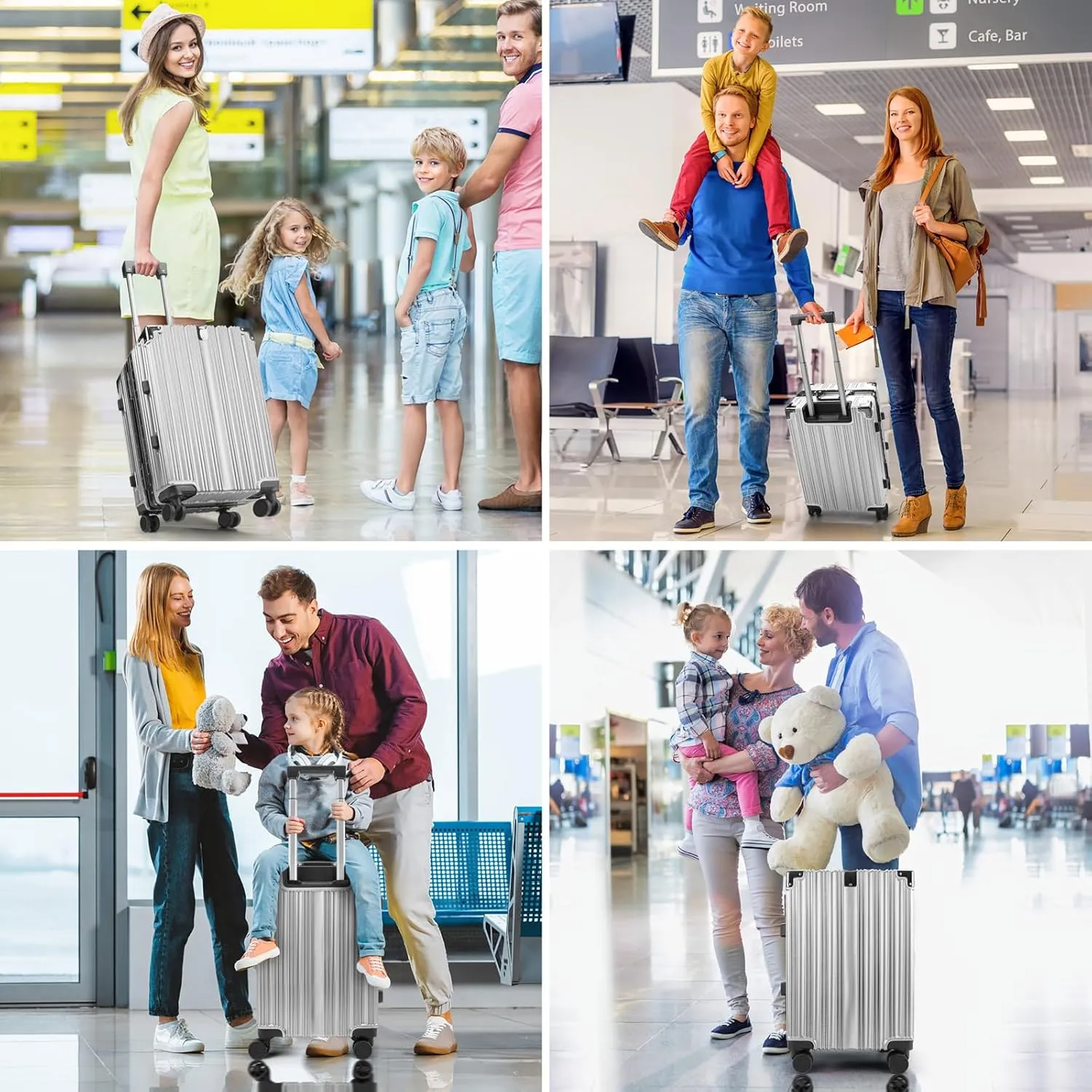 Zipperless Luggage | 20 Inch Airline Approved | TSA Lock, Scratch-Proof Hardshell & Silent Wheels | Lightweight Carry-On for Business Travel (Silver)