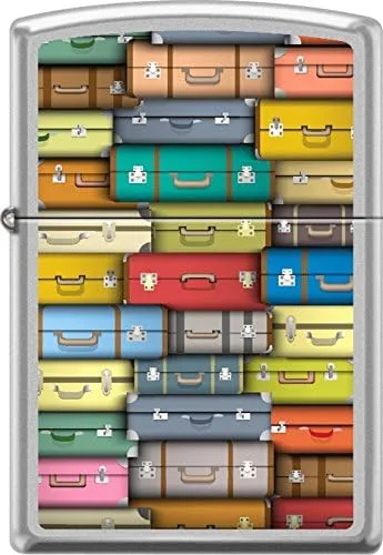 Zippo Colored Suitcases, Travel Luggage,1960 Era Satin Chrome Windproof Lighter