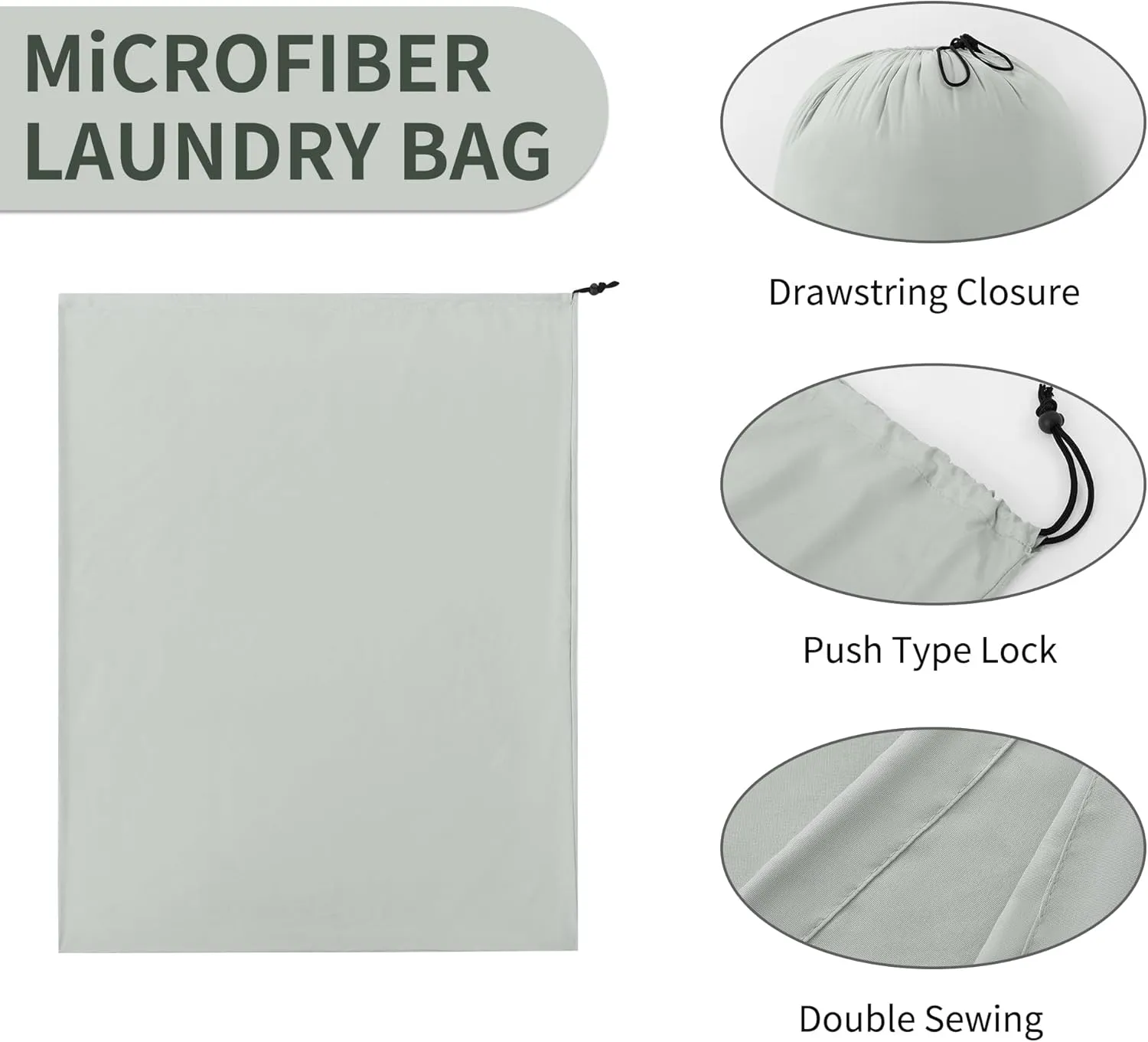 ZPECC Travel Laundry Bag 12 Pack,Bulk Extra Large Heavy Duty Bags, Durable Dirty Clothes Organizer With Drawstring, Fit a Basket or Hamper (40" X 30",Light Grey)