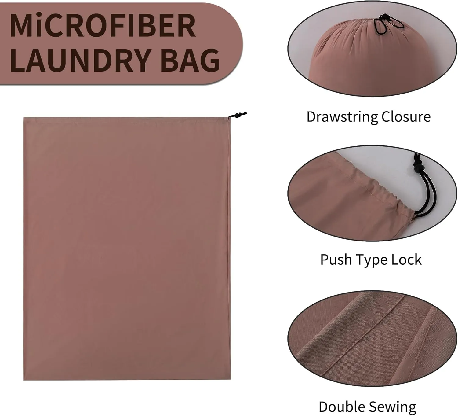 ZPECC Travel Laundry Bag 24 Pack,Bulk Extra Large Heavy Duty Bags, Durable Dirty Clothes Organizer With Drawstring, Fit a Basket or Hamper (40" X 30",Coffee)
