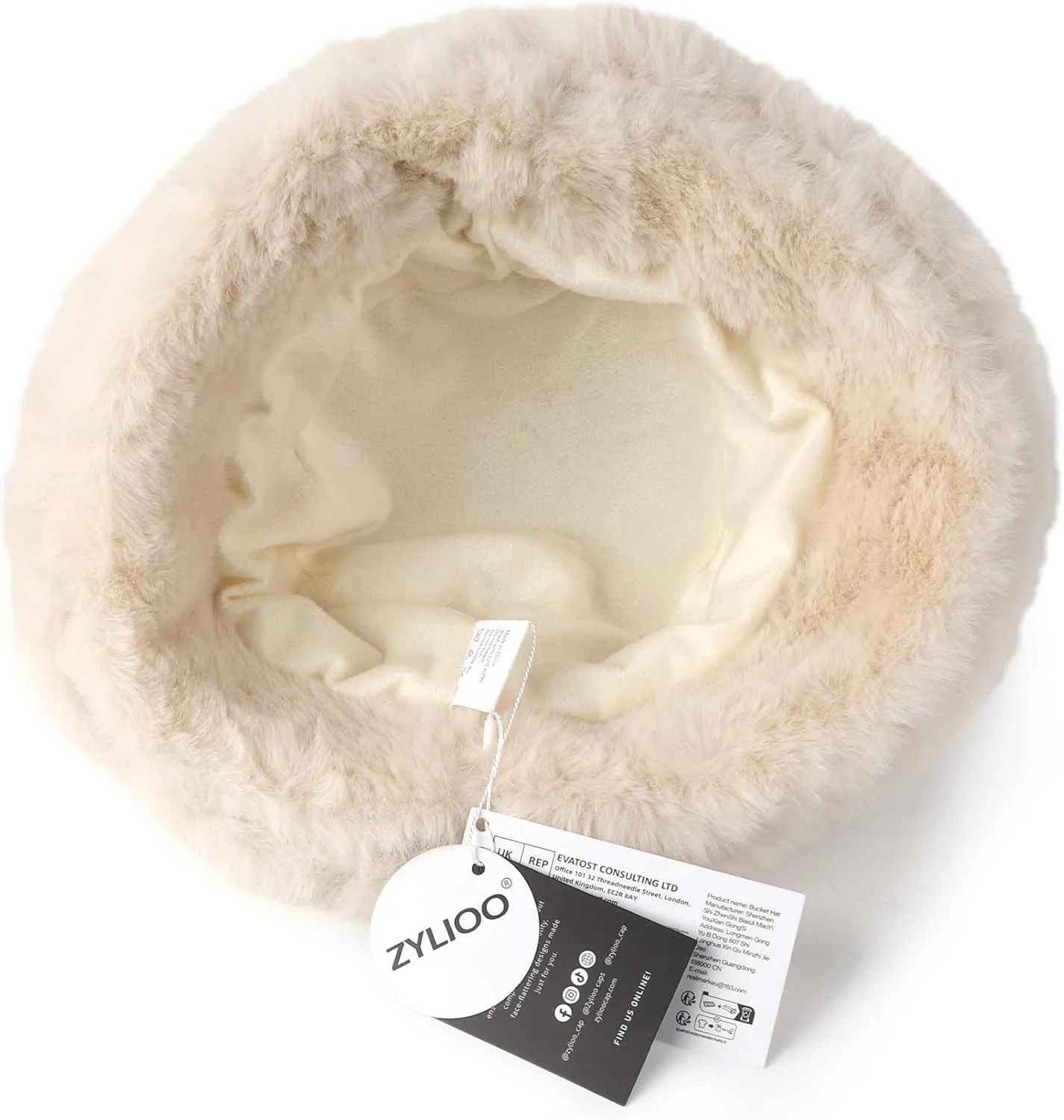 Zylioo Oversize 3XL/2XL/XL Fluffy Bucket Hat,L/M/S Faux Fur Warm Hat Petite,Large Winter Plush Fuzzy Hat for Big Heads