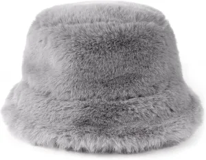 Zylioo Oversize 3XL/2XL/XL Fluffy Bucket Hat,L/M/S Faux Fur Warm Hat Petite,Large Winter Plush Fuzzy Hat for Big Heads