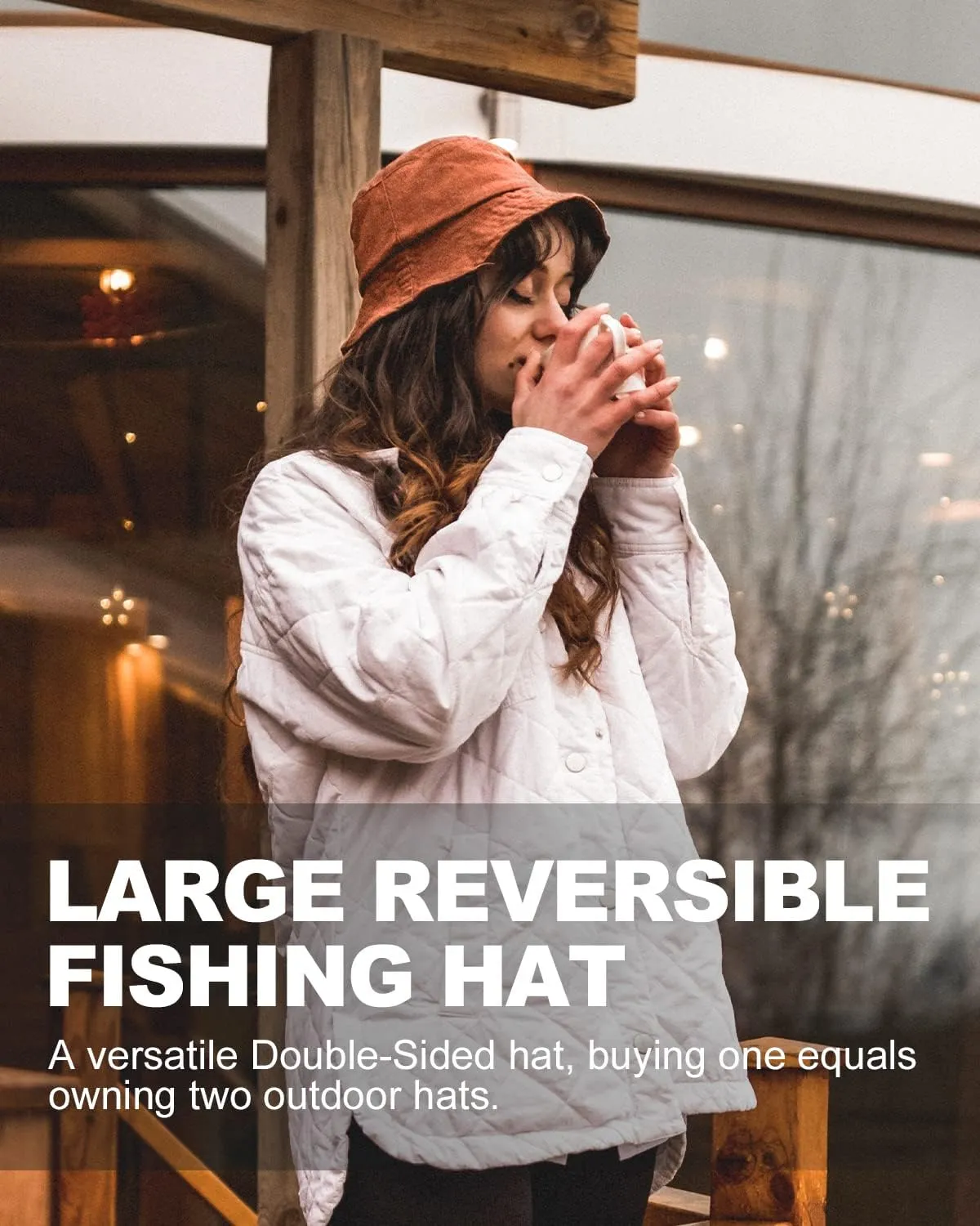 Zylioo Oversize XXL 100% Cotton Bucket Hat,Reversible Trendy Fisherman Hats,Double Side Wear Fishing Summer Sun Hat