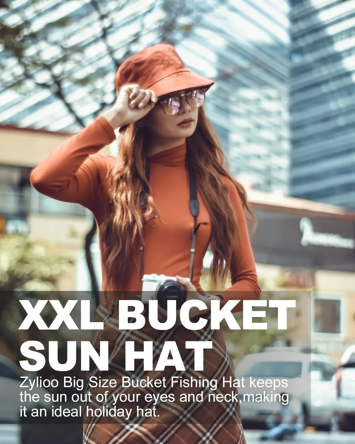 Zylioo Oversize XXL 100% Cotton Bucket Hat,Reversible Trendy Fisherman Hats,Double Side Wear Fishing Summer Sun Hat
