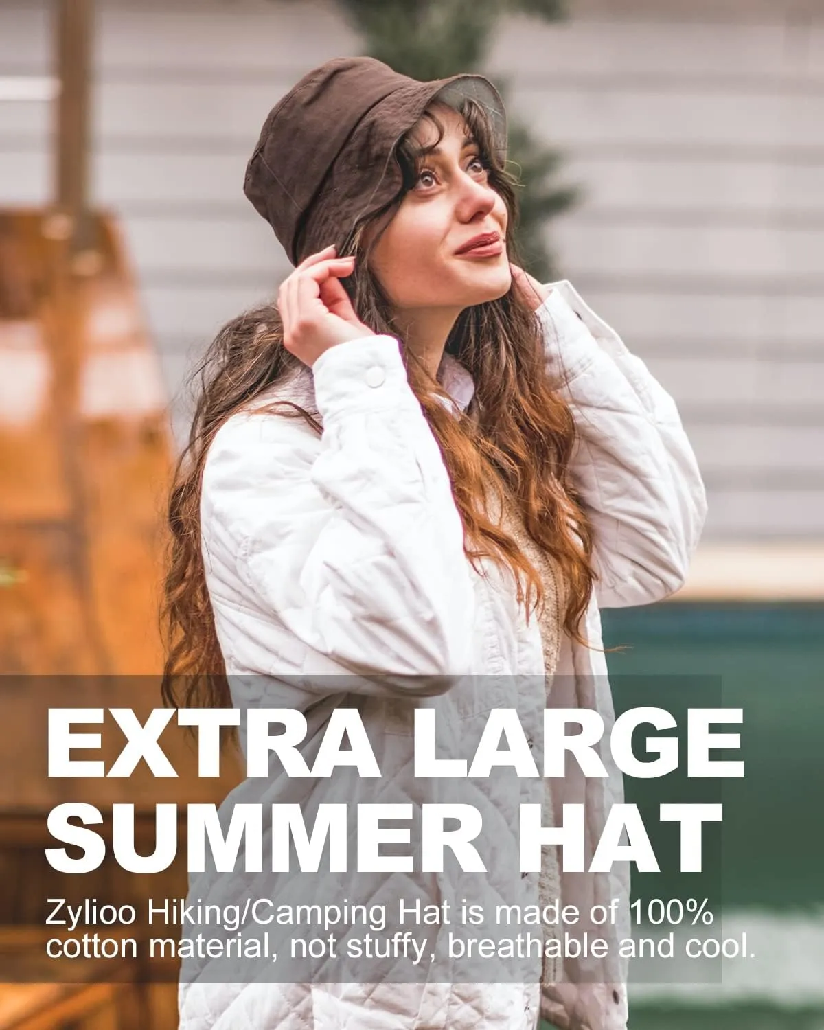 Zylioo Oversize XXL Bucket Hat for Men,XL Reversible Trendy Fisherman Hats,Large Travel Sun Hat Double Sided Women