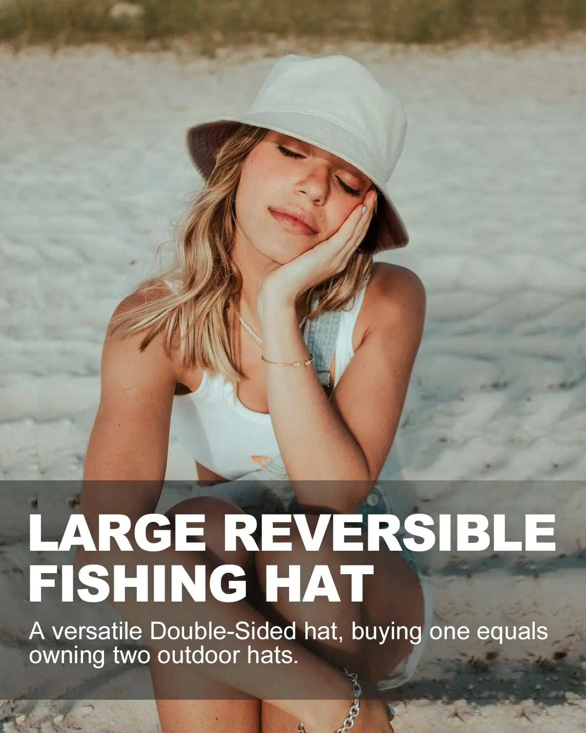 Zylioo Oversize XXL Bucket Hat for Men,XL Reversible Trendy Fisherman Hats,Large Travel Sun Hat Double Sided Women