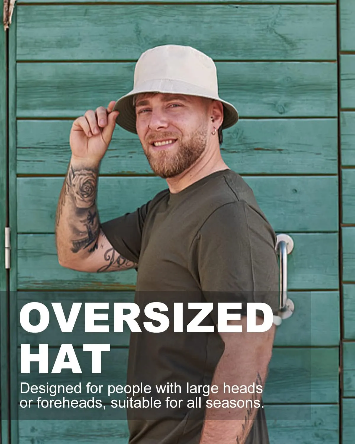 Zylioo Oversize XXL Bucket Hat for Men,XL Reversible Trendy Fisherman Hats,Large Travel Sun Hat Double Sided Women