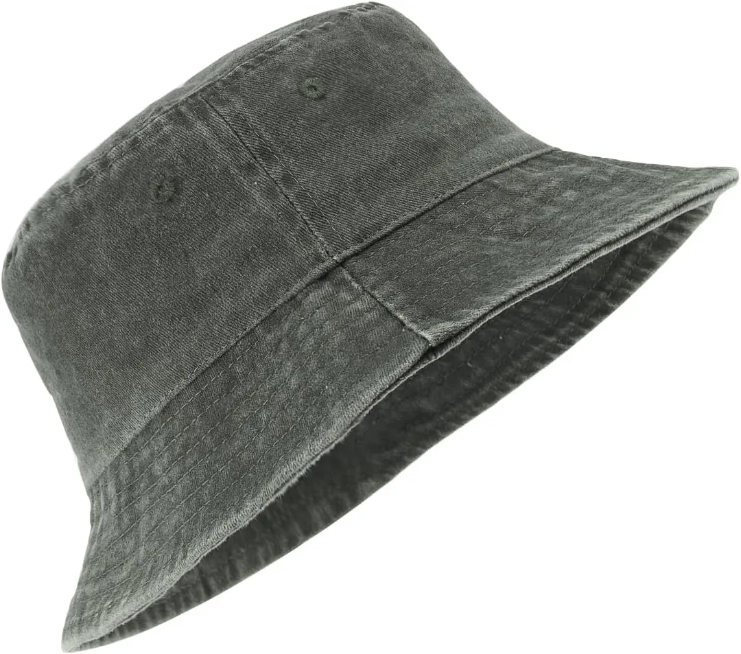 Zylioo Oversize XXL Washed Bucket Hat for Men Women,Large Faded Denim Sun Hat,Packable Travel Beach Hats for Big Heads